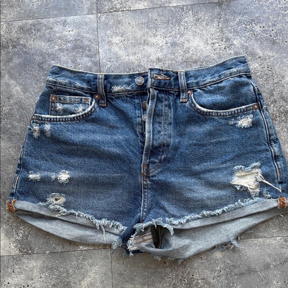 Distressed Denim Women Shorts